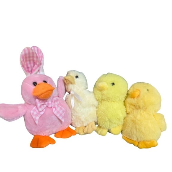Goffa Plush Duck & Chick Stuffed Toys Set Of 4 Soft stuffed Animals toys Easter - Picture 2 of 7